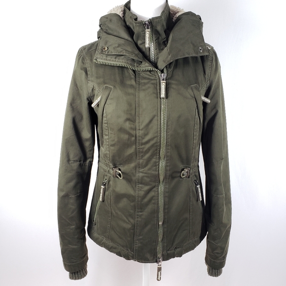 Superdry Boxy Snorkel Army Jacket in Olive Green - Picture 2 of 8